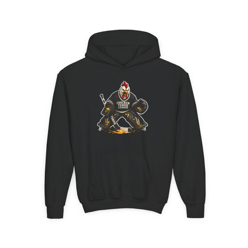 Chicken Tendie League Youth Hockey Goalie Hoodie | Funny Youth Hockey Sweatshirt