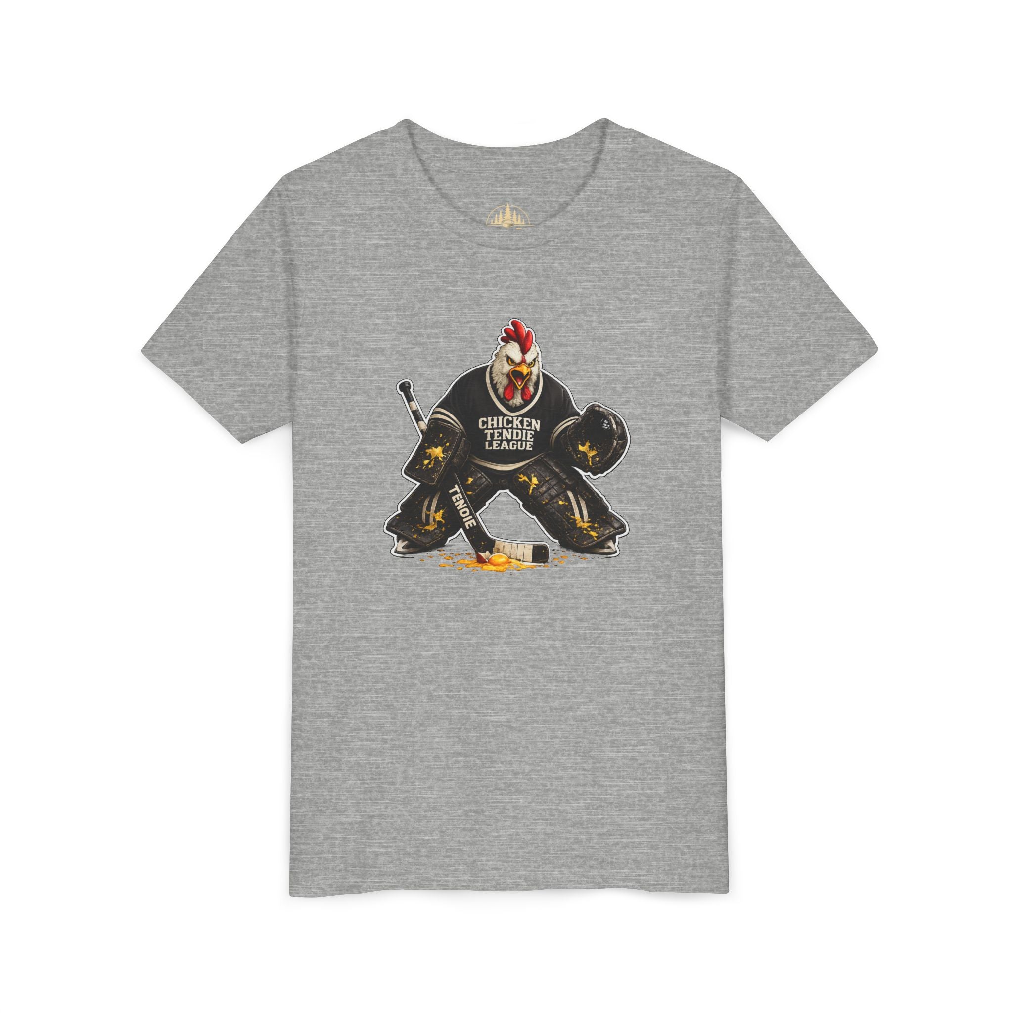Chicken Tendie League Youth Hockey Goalie T-Shirt | Funny Youth Hockey Shirt