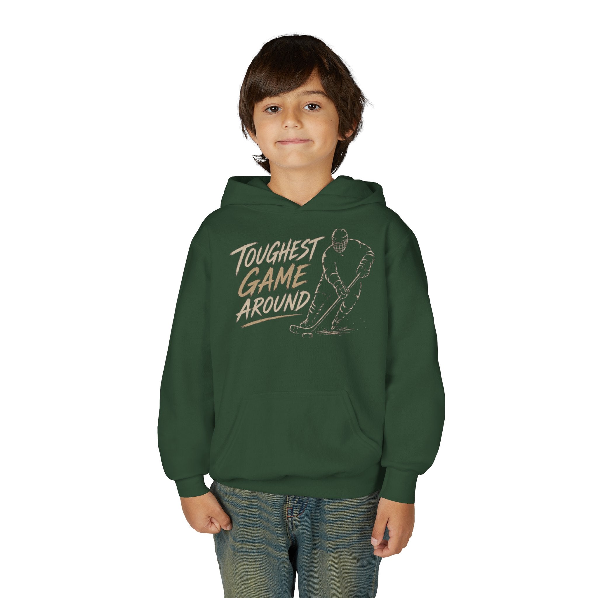 Youth Toughest Game Around | Youth Hockey Hoodie