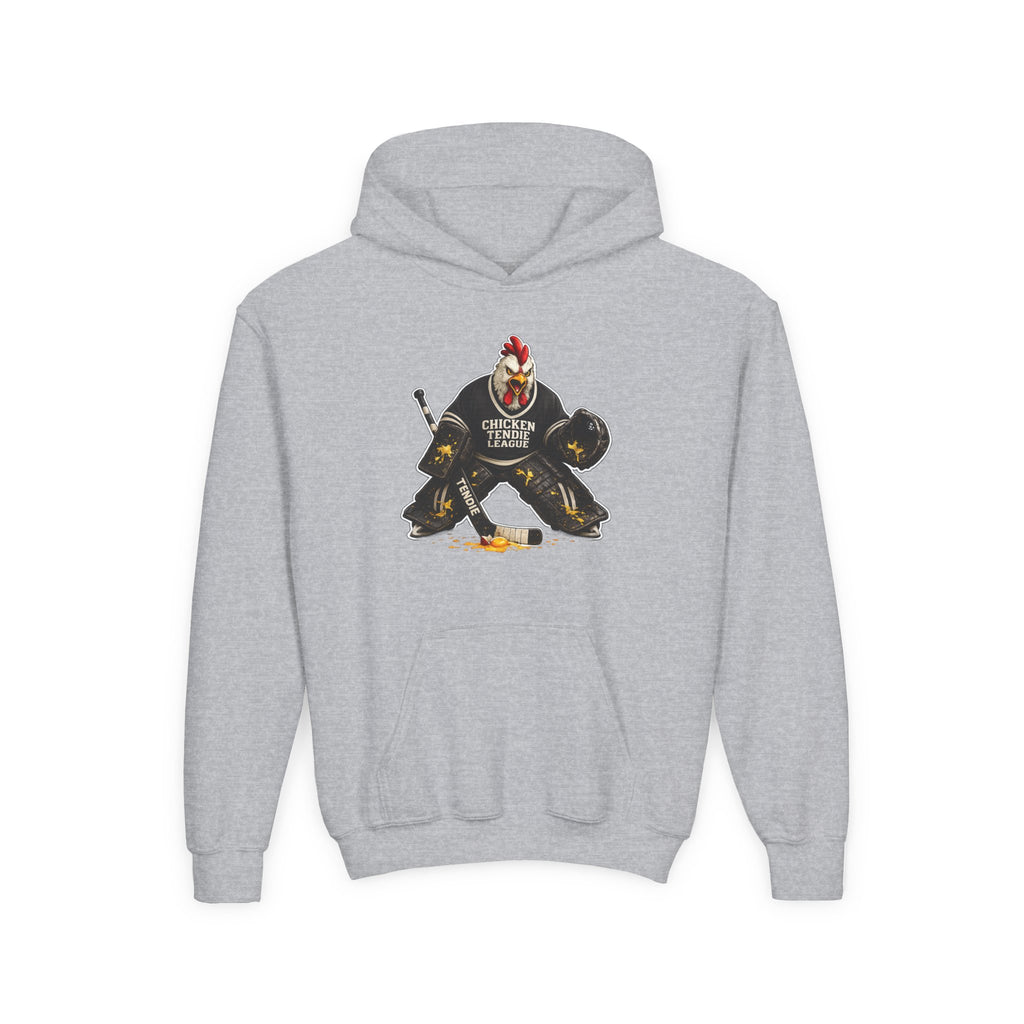 Youth Chicken Tendie League Hockey Goalie Hoodie | Funny Youth Hockey Sweatshirt