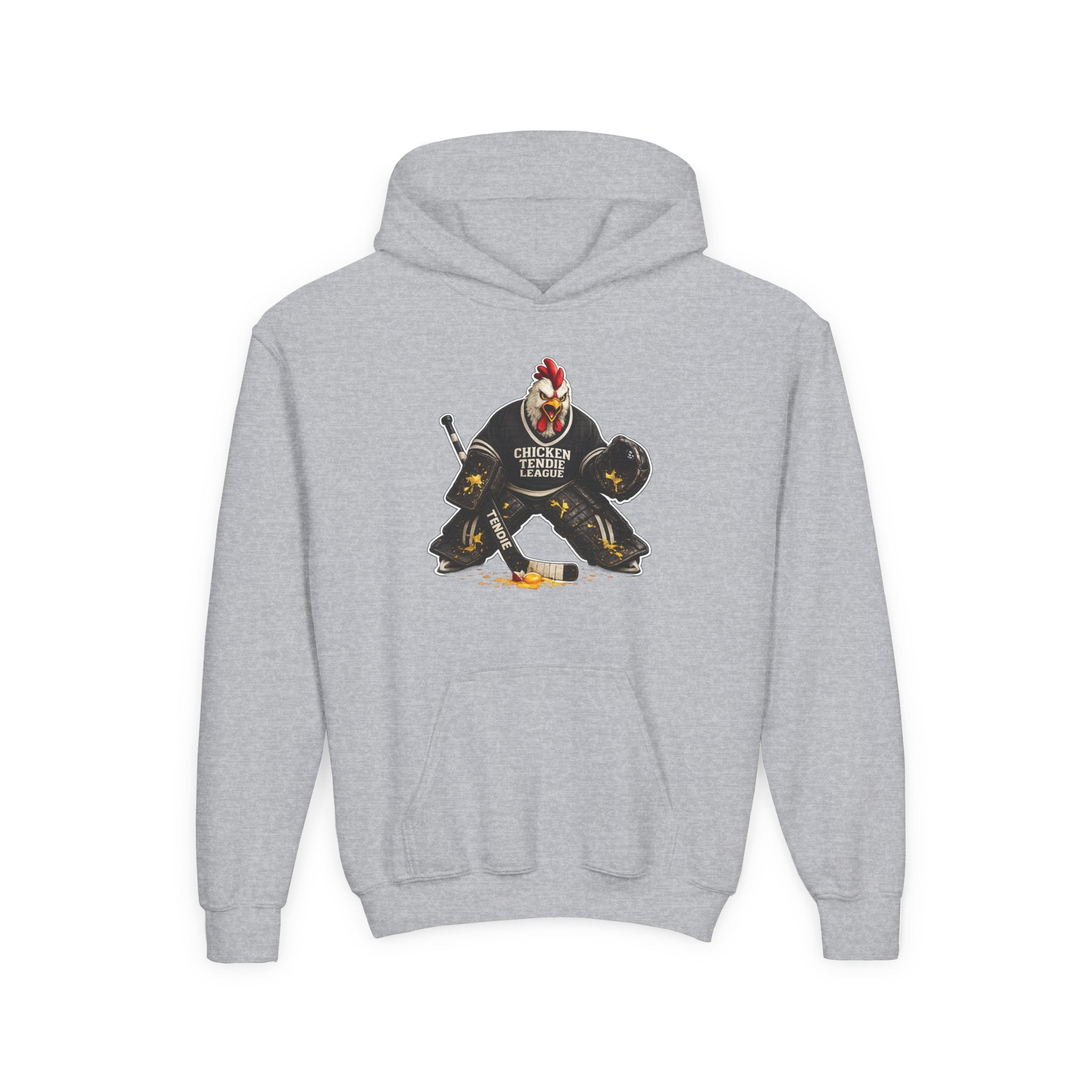 Youth Chicken Tendie League Hockey Goalie Hoodie | Funny Youth Hockey Sweatshirt