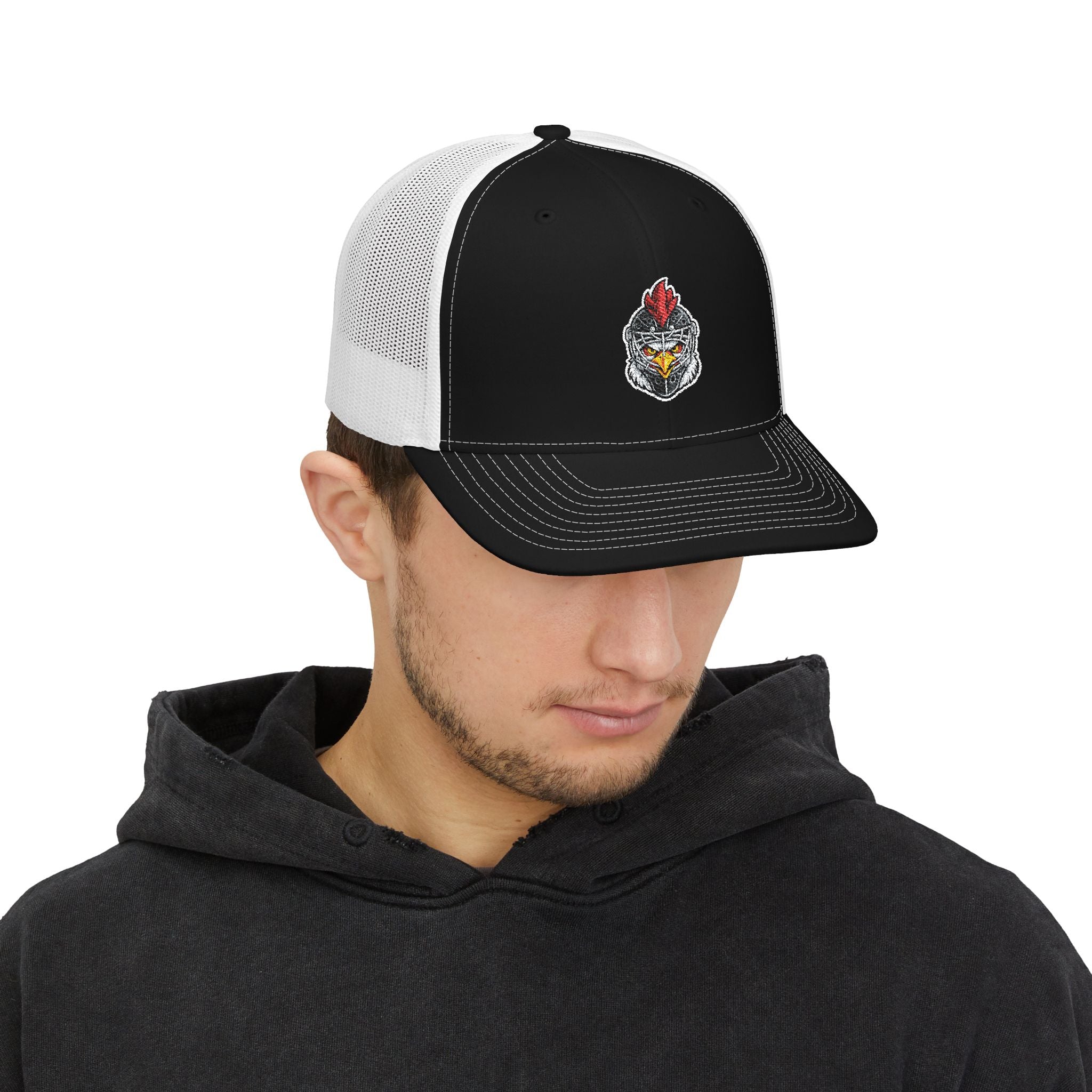Chicken Tendie League Patch Trucker Cap — Embroidered Hockey Snapback Hat